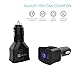 PEVOLT Quick Charge 2.0 (GAIN 0% - 60% in 30mins) 36W 2 Turbo Rapid Ports USB Car Charger Both Ports Support QC 2.0 (FREE Extra Long 3.3 ft Micro USB Cord Cable)-Black