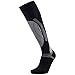 Elite Wool Race Ski Socks - Warm Comfortable Ski Socks, Snowboard Socks - Merino Wool Ski Socks - PureAthlete (Black/Silver, S/M)
