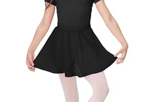 Zando 4-12 Years Ballet Skirt for Girls & Toddler & Kids Wrap Dance Skirt Flowy Breathable Lightweight Chiffon