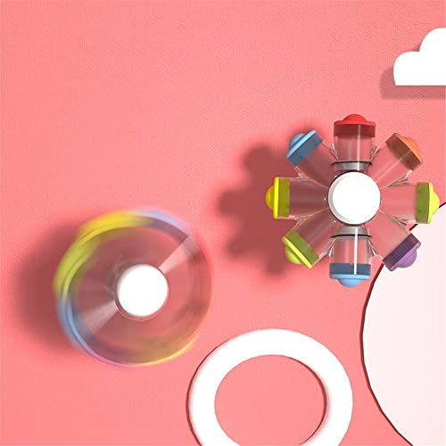 Luminous LED Popper Fidget Toys, Finger Spinner 2 Pack, Novelty Toys for Kids Adults,Birthday Gift for Children, Classroom Prizes, Boy Girl for ADHD Anxiety Stress Reducer Spinner Toys for Party Gift