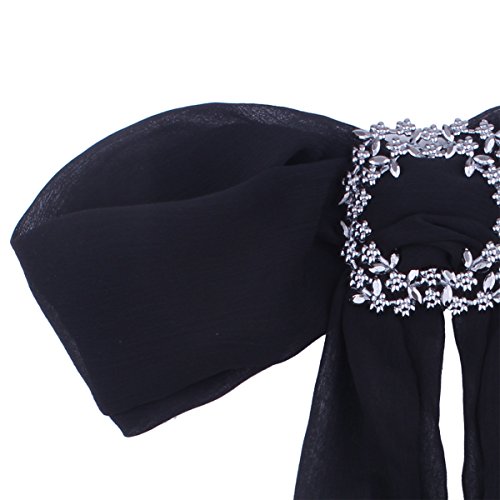 Kercisbeauty Adjustable Lady Girl Bow tie Necktie Corsage Brooch Chiffon Choker Necklace Blouse Collar Bowknot Scarf Scarves School Anniversary Graduation Ceremony,School Girl (Black)