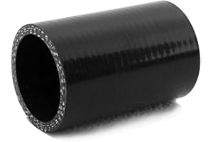 AotoKoop ID 2" (51mm) Straight Silicone Coupler Hose, Length 3"(76mm), 4-Ply Reinforced Wall Thickness 0.2 (5mm), High Performance Automotive Pure Silicone Hose, Black