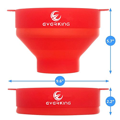 EverKing Microwave Air Popcorn Popper,Silicone Popcorn Maker,Collapsible Popcorn Bowl,Hot Air Popcorn Maker,Healthy Machine No Oil Needed, BPA PVC Free With Lid and Convenient Handles