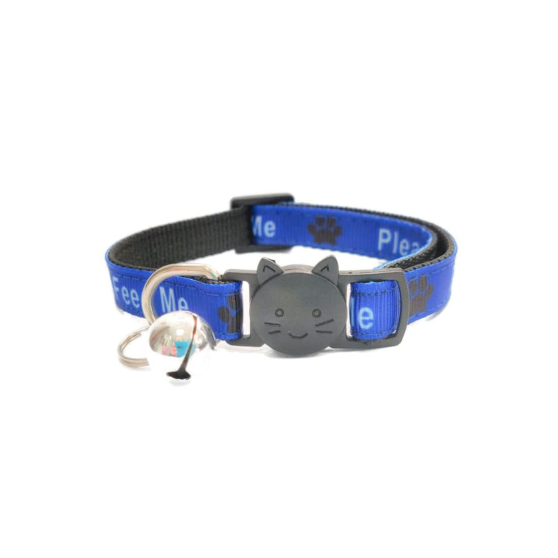 Worded Cat Collars with Bell – Please Do Not Feed Me, I Am Microchipped | Safe Quick Release Breakaway Buckle | Zacal Cat Collars (1. Blue, Please Do Not Feed Me, Pack of 1)
