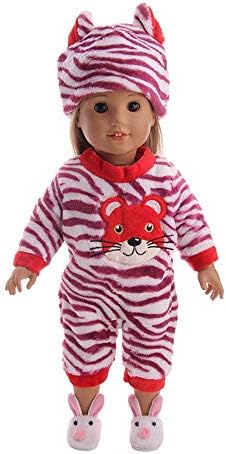 WSSB Sale!! Children's creative toys Jumpsuit Cap Pajama Clothing For 18 inch Our Generation American Girl Doll (Red)