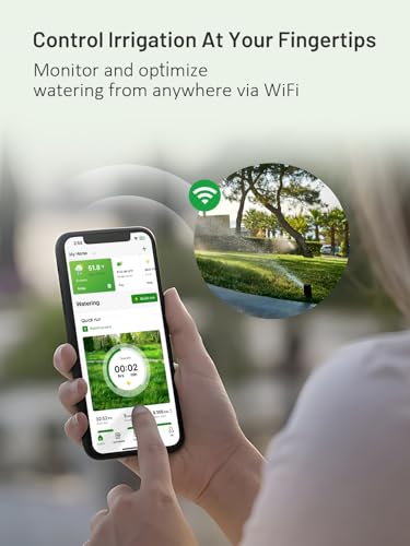 HiOazo WiFi Irrigation Programmer 8 Zones, Irrigation Controller, Smart Climate Jumps, Protection Against Hurry, Manual Irrigation for Lawn, Garden, Greenhouse and Patio HSC-800W