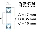 PGN (2 Pack) 6003-ZZ Bearing - Lubricated Chrome Steel Sealed Ball Bearing - 17x35x10mm Bearings with Metal Shield & High RPM Support