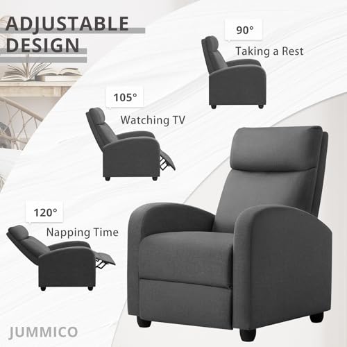 JUMMICO Recliner Chair Adjustable Home Theater Single Fabric Recliner