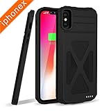 Battery Case for iPhone X / 10, XchuangX 4000mAh Rechargeable Protective Charging Case Slim for Apple iPhone 10 / X (5.8 inch), Support All Types Headphones, Answer Call and Sync-Through-Black