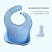 Waterproof Silicone Bibs for Babies & Toddlers, Cute Stone Soft Baby Bib with Food Catcher Pocket Adjustable Stain Resistant Easily Wipe Clean BPA Free Great Baby Feeding Gift, Pack of 2, Blue/Yellow