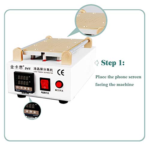 Kaisi Phone Screen Separator Machine, Professional 7-in Cell Phone Screen Repair Tool Touch Screen Digitizer Removal Cell Phone LCD Glass Plate Build-in Pump Vacuum Repair LCD Screen for Smart Mobile - Thumbnail 5