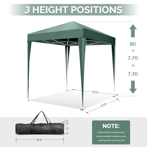 VINGLI 6.5x6.5ft Pop Up Canopy Tent with Sidewalls, UV & Waterproof Outdoor Gazebo for Camping & Parties image 9