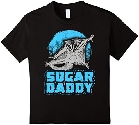 Kids SUGAR DADDY Funny Sugar Glider T-Shirt 12 Black