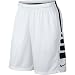 Men's Nike Elite Stripe Basketball Shorts White/Black/Wolf Grey Size Large