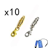 Bluecell Pack of 20 Pcs Gold and Silver Color Tone Magnetic Lobster Clasp for Jewelry Necklace Bracelet