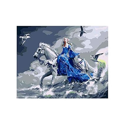 Amazon Com Cher9 Frameless Riding Girl Diy Digital Oil