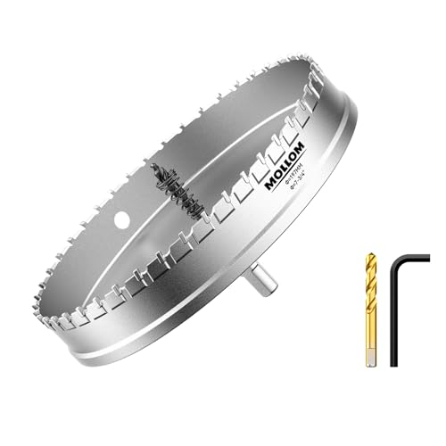 Mollom 7-3/4" (197mm) Hartmetall-Lochsäge Schwerlast mit 2 Zentrierbohrern