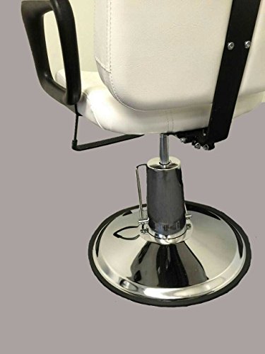 White Leather Reclining Hydraulic Barber Chair Styling Salon Work Station Shampoo (White)