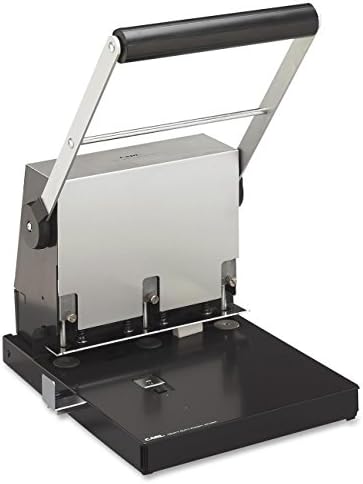 Carl Manufacturing 63300 Heavy-Duty 3-Hole Punch 9/32-Inch 300-Sht Cap. Platinum
