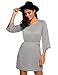 Finejo Women's Sexy V Neck Backless Short Dress Above Knee Dresses