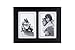 Malden 673-35SD Double 3.5x5 Picture Frame - Wide Real Wood Molding, Real Glass - Black
