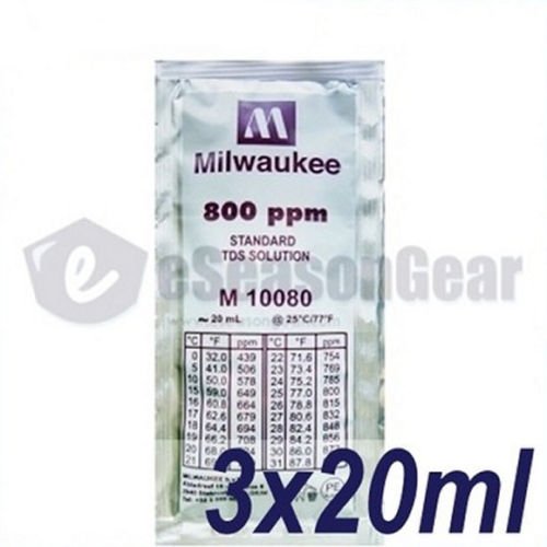 3x20ml 800 ppm TDS Calibration Solution, milwaukee/m10080/hanna/hi70080