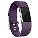 iGK Replacement Bands Compatible For Fitbit Charge 2, Adjustable Replacement Bands with Metal Clasp Classic Edition Plum Small