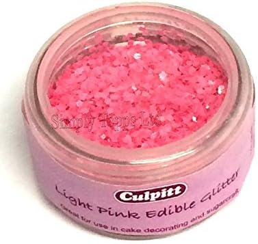 Culpitt Edible Glitter Flakes - Light Pink- Sprinkle some sparkle on your cakes!