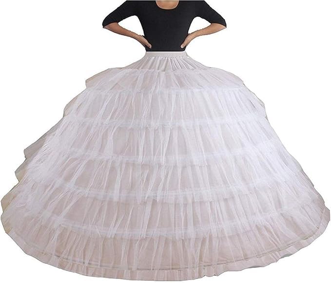 Photo 1 of YUAKOU Women's 7 Hoops Wedding Accessories Petticoat Underskirt Slips Quinceanera Gown Ball Gown Bridal Gown, 7 Hoops White, One Size