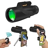 Ceenda Monocular Telescope,12x50 HD BAK4 Prism Waterproof High Power Monocular with Phone Photography Adapter and Wireless Remote Control，Perfect for Bird watching Hiking Concerts