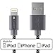 iCASEIT MFi Certified USB Cable Compatible with iPhone Xs Max, XS, XR, X, 8 & 8 Plus, 7 & 7 Plus, 6 / 6s & Plus, SE 5S 5c 5 iPad Mini Air Pro & MacBook Pro/Air & iMac & More - Braided Gray & Black