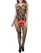 Buauty Body-stocking Plus Size Crotchless Lingerie For Women Babydoll Bodysuit,Black,One Size