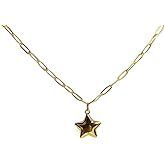 Pierced Owl 18k Gold Plated Stainless Steel Star Chain Necklace