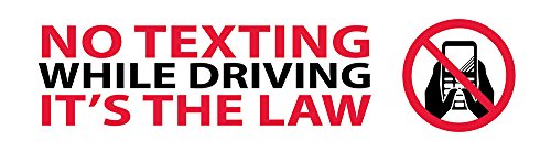 National Marker M781P"No Texting While Driving It's the Law" Bumper Sticker, 3"x 11"