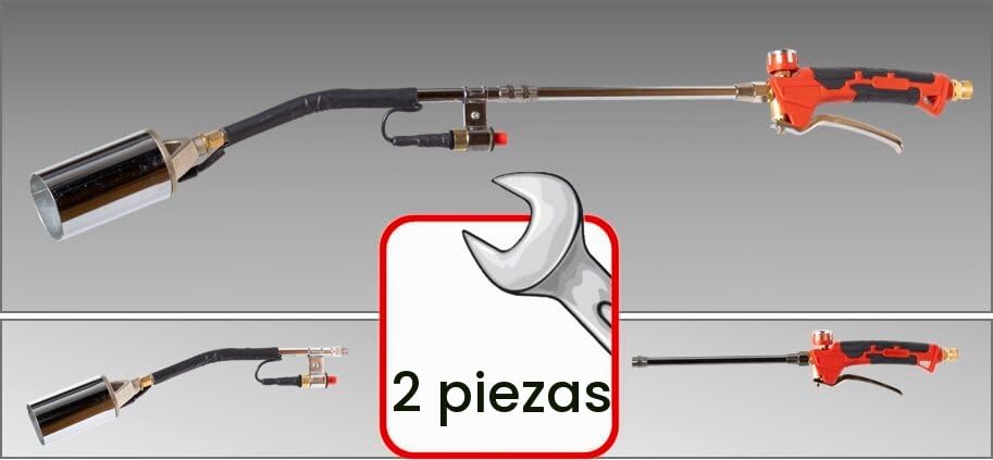 ROTHENBERGER ECO Piezo Industrial Heating Burner, 2 Pieces, Includes 5 Metre Propane Gas Hose and Piezo Ignition | Herbicide | Burner | Gas Burner | Flame Burner | Ceiling &
