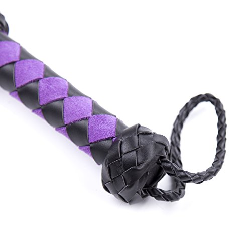 MSsmart (TM) Premium Suede Leather Floggers and Whips With Braided Handle Flogger,Purple - Thumbnail 5