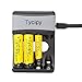 Tycipy 4 Bay LED AA AAA Ni-MH Ni-Cd Rechargeable Battery Charger