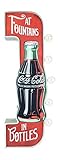 Coca-Cola Reproduction Vintage Advertising Sign - Battery Powered LED Lights, Double Sided Metal Marquee Display - 25 x 9 x 4 inches