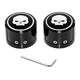 Senkauto Skull Black Front Axle Cap Nut Cover for Harley Sportster Touring Dyna Touring Softail Electra Street Glide (Skull Black)