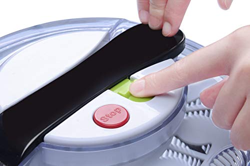 Xileny X SLN01 Salad Spinner Lettuce Washer and Drier - 5L Capacity & BPA Free Non-Skid Base and Easy Brake Button - Prepares Leaf Green Salads in an Instant - Innovative Design Black and White - Thumbnail 5