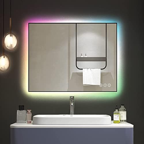 Amorho LED Bathroom Mirror with RGB Backlit, 20"x28" Color Changing