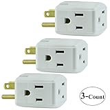 3 Packs of GE Grounded 3-Outlet Tap, 58368