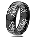 King Will Mens 8mm Tungsten Carbide Ring Black Lord of the Rings Laser Pattern High Polished(11)