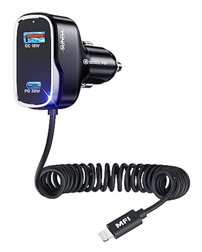 Lightning Cable Car Charger Adapter For Iphone Apple MFi Certified