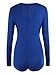 Moxeay Women V-Neck One Piece Bodysuit Long Sleeve Bodycon Rompers (Medium, Royal Blue)