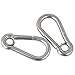 CNBTR 50mm Silver M5 Spring 304 Stainless Steel Snap Hook Eyelet Link Pack of 5