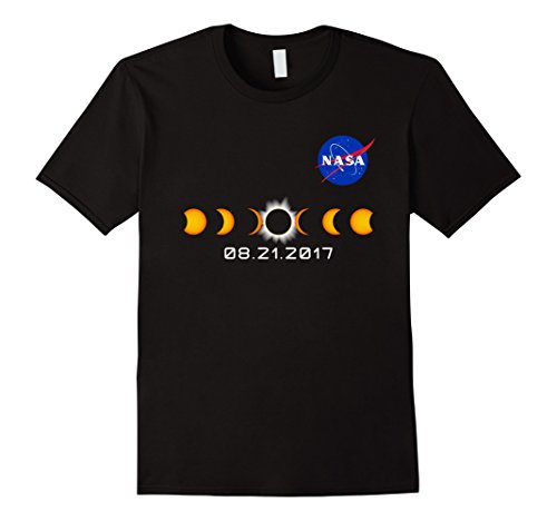 Mens NASA Total Solar Eclipse T-Shirt August 21 2017 Pocket Logo 2XL Black