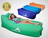 Inflatable Couch Lounger with Backpack Portable Hammock Durable Blowup Air Sofa Easy Inflate Blow Up Chair Wind Pouch Waterproof Sack Pool Float Camping Beach Festivals Sleepover Couches Gaming Chairs