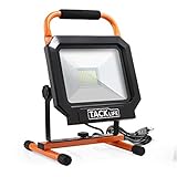 Tacklife 5000LM 50W LED Work Light [100LED,400W Equivalent], IP65 Waterproof Flood Light, Adjustable Standing Work Lights for Workshop, Construction Site, Fishing