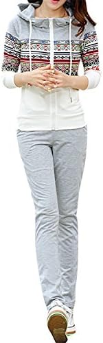 oppicong Women's Zip Hoodie and Tracksuit Bottoms Sportswear